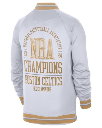 Men's Boston Celtics Nike White/Gold 2024 NBA Finals Champions Jacket