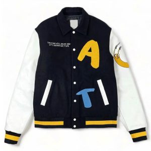 Adventure Time Black And White Varsity Jacket
