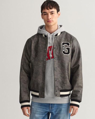 Leather GANT Varsity Graphite Jacket