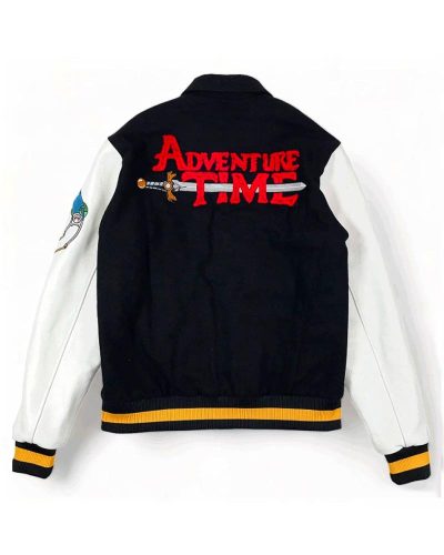 Adventure Time Black And White Varsity Jacket
