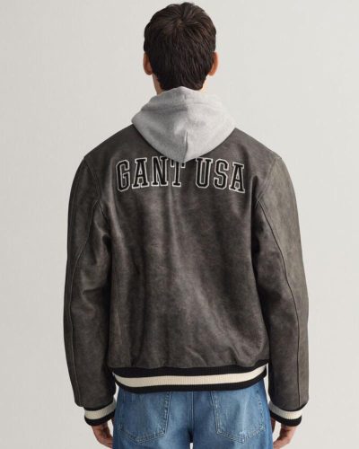 Leather GANT Varsity Graphite Jacket