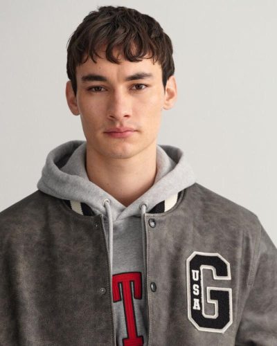 Leather GANT Varsity Graphite Jacket