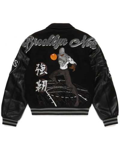 NBA Brooklyn Nets Black Varsity Jacket