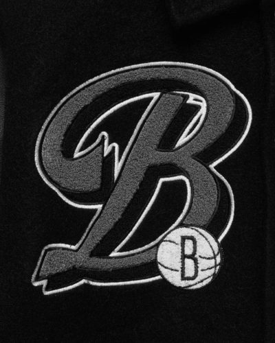 NBA Brooklyn Nets Black Varsity Jacket