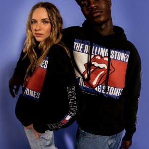 Music Revisited Rolling Stones Hoodie In Black