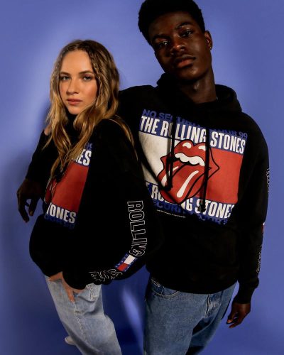 Music Revisited Rolling Stones Hoodie In Black