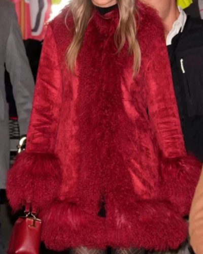 Taylor Swift Chiefs Game Red Fur Coat